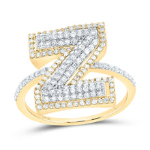 Load image into Gallery viewer, 10K Yellow Gold Diamond Fashion Initial "Z" Women's Ring 5/8 Cttw - Splendid Jewellery