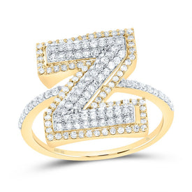 10K Yellow Gold Diamond Fashion Initial 