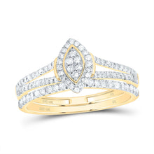 Load image into Gallery viewer, 10K Yellow Gold Diamond Fashion Marquise Bridal Set 1/3 Cttw - Splendid Jewellery