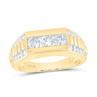 10K Yellow Gold Diamond Fashion Men's Ring 1 1/5 Cttw - Splendid Jewellery