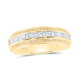 10K Yellow Gold Diamond Fashion Men's Ring 3/4 Cttw - Splendid Jewellery