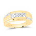 10K Yellow Gold Diamond Fashion Men's Ring 3/4 Cttw - Splendid Jewellery