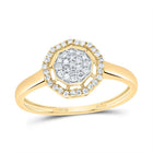 10K Yellow Gold Diamond Fashion Nonagon Ring 1/5 Cttw - Splendid Jewellery