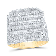 Load image into Gallery viewer, 10K Yellow Gold Diamond Fashion Octagon Baguette Men's Ring 3 Cttw - Splendid Jewellery