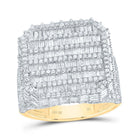 10K Yellow Gold Diamond Fashion Octagon Baguette Men's Ring 3 Cttw - Splendid Jewellery