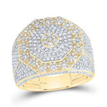 Load image into Gallery viewer, 10K Yellow Gold Diamond Fashion Octagon Flower Men's Ring 2 1/3 Cttw - Splendid Jewellery