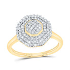 10K Yellow Gold Diamond Fashion Octagon Ring 1/2 Cttw - Splendid Jewellery