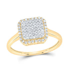 10K Yellow Gold Diamond Fashion Octagon Ring 3/8 Cttw - Splendid Jewellery