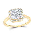 10K Yellow Gold Diamond Fashion Octagon Ring 3/8 Cttw - Splendid Jewellery