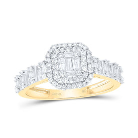 10K Yellow Gold Diamond Fashion Octagon Women's Ring 5/8 Cttw - Splendid Jewellery