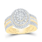 10K Yellow Gold Diamond Fashion Oval Ring 1 1/4 Cttw - Splendid Jewellery