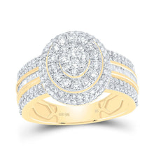 Load image into Gallery viewer, 10K Yellow Gold Diamond Fashion Oval Ring 1 1/4 Cttw - Splendid Jewellery