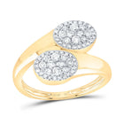 10K Yellow Gold Diamond Fashion Oval Ring 1/2 Cttw - Splendid Jewellery