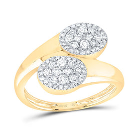 10K Yellow Gold Diamond Fashion Oval Ring 1/2 Cttw - Splendid Jewellery