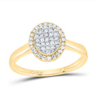 10K Yellow Gold Diamond Fashion Oval Ring 1/4 Cttw - Splendid Jewellery