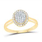 10K Yellow Gold Diamond Fashion Oval Ring 1/4 Cttw - Splendid Jewellery