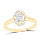 10K Yellow Gold Diamond Fashion Oval Ring 1/5 Cttw - Splendid Jewellery