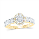 10K Yellow Gold Diamond Fashion Oval Women's Ring 1/2 Cttw - Splendid Jewellery