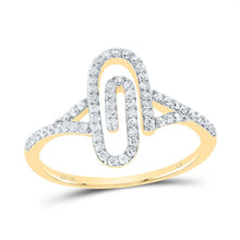Load image into Gallery viewer, 10K Yellow Gold Diamond Fashion Paper Clip Ring 1/3 Cttw - Splendid Jewellery