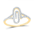 10K Yellow Gold Diamond Fashion Paper Clip Ring 1/3 Cttw - Splendid Jewellery