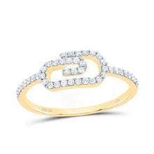 Load image into Gallery viewer, 10K Yellow Gold Diamond Fashion Paper Clip Ring 1/5 Cttw - Splendid Jewellery