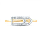 10K Yellow Gold Diamond Fashion Paper Clip Ring 1/6 Cttw - Splendid Jewellery