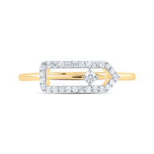 Load image into Gallery viewer, 10K Yellow Gold Diamond Fashion Paper Clip Ring 1/6 Cttw - Splendid Jewellery