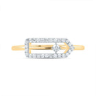 10K Yellow Gold Diamond Fashion Paper Clip Ring 1/6 Cttw - Splendid Jewellery