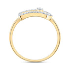 10K Yellow Gold Diamond Fashion Paper Clip Ring 1/6 Cttw - Splendid Jewellery