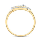 10K Yellow Gold Diamond Fashion Paper Clip Ring 1/6 Cttw - Splendid Jewellery