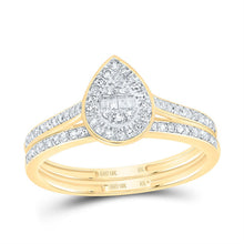 Load image into Gallery viewer, 10K Yellow Gold Diamond Fashion Pear Bridal Set 1/3 Cttw - Splendid Jewellery