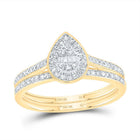 10K Yellow Gold Diamond Fashion Pear Bridal Set 1/3 Cttw - Splendid Jewellery