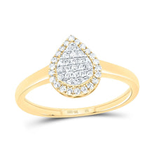 Load image into Gallery viewer, 10K Yellow Gold Diamond Fashion Pear Ring 1/5 Cttw - Splendid Jewellery