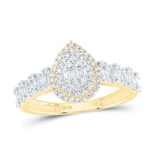 Load image into Gallery viewer, 10K Yellow Gold Diamond Fashion Pear Women's Ring 1/2 Cttw - Splendid Jewellery