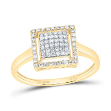 Load image into Gallery viewer, 10K Yellow Gold Diamond Fashion Square Ring 1/4 Cttw - Splendid Jewellery