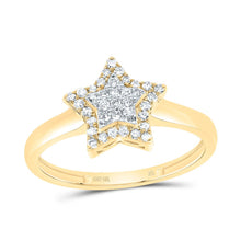Load image into Gallery viewer, 10K Yellow Gold Diamond Fashion Star Ring 1/5 Cttw - Splendid Jewellery
