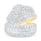 10K Yellow Gold Diamond Fashion Trio Ring Set 1 3/8 Cttw - Splendid Jewellery