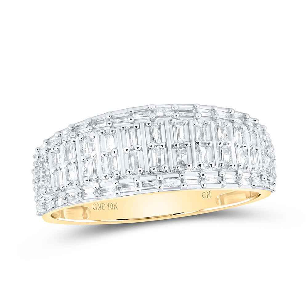 10K Yellow Gold Diamond Fashion Trio Ring Set 1 3/8 Cttw - Splendid Jewellery