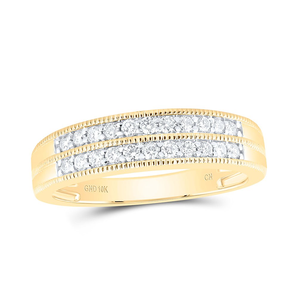 10K Yellow Gold Diamond Fashion Trio Ring Set 1 Cttw - Splendid Jewellery
