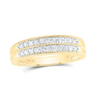 10K Yellow Gold Diamond Fashion Trio Ring Set 1 Cttw - Splendid Jewellery
