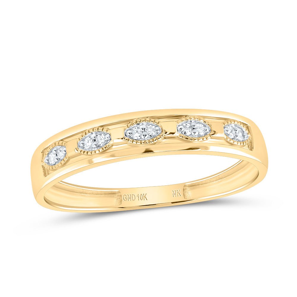 10K Yellow Gold Diamond Flower Trio Ring Set 1/4 Cttw - Splendid Jewellery