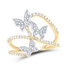 10K Yellow Gold Diamond Gift Butterfly Ring 3/8 Cttw - Splendid Jewellery