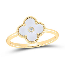 Load image into Gallery viewer, 10K Yellow Gold Diamond Gift Clover Ring 0.012 Cttw - Splendid Jewellery