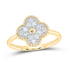 10K Yellow Gold Diamond Gift Clover Ring 1/3 Cttw - Splendid Jewellery