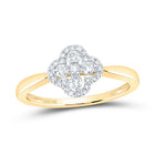 10K Yellow Gold Diamond Gift Clover Ring 1/4 Cttw - Splendid Jewellery