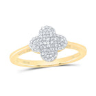 10K Yellow Gold Diamond Gift Clover Ring 1/5 Cttw - Splendid Jewellery