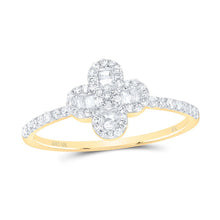Load image into Gallery viewer, 10K Yellow Gold Diamond Gift Clover Women's Ring 1/3 Cttw - Splendid Jewellery