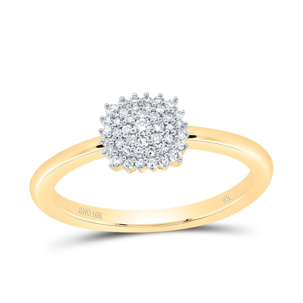 10K Yellow Gold Diamond Gift Cushion Ring 1/6 Cttw - Splendid Jewellery