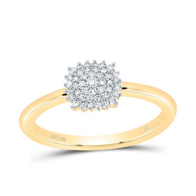 10K Yellow Gold Diamond Gift Cushion Ring 1/6 Cttw - Splendid Jewellery