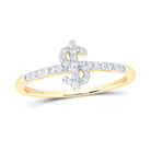 10K Yellow Gold Diamond Gift Dollar Sign Ring 1/5 Cttw - Splendid Jewellery